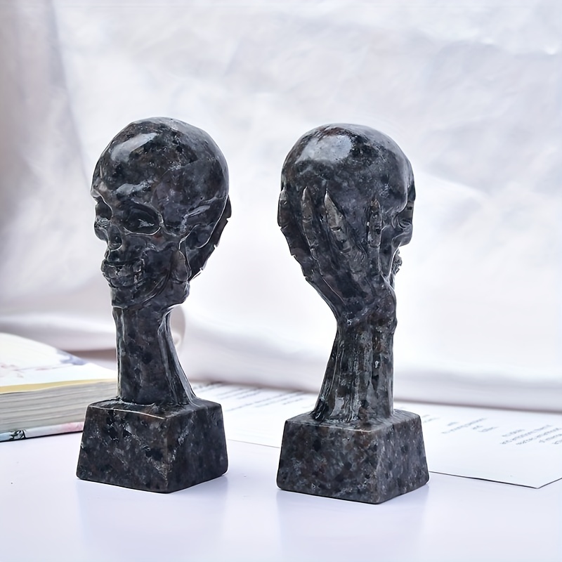 Mini Hand Raised Skull Statue Desktop Decoration